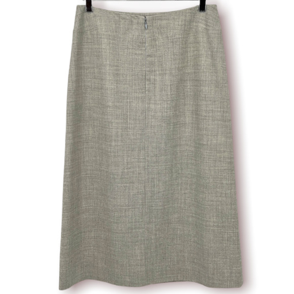 TSE Gray Wool Blend Midi Straight Skirt Career Business Size 6 - Picture 3 of 8